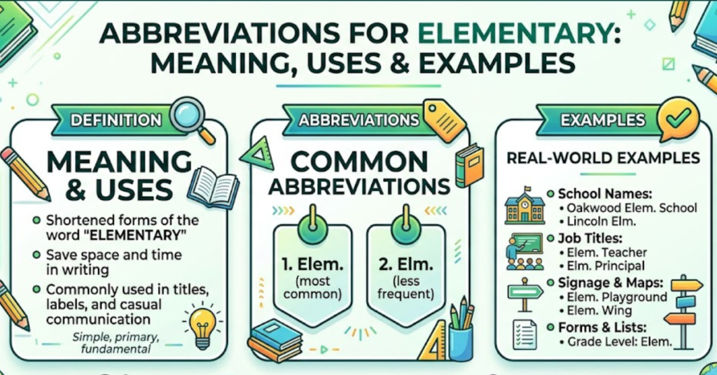 Abbreviation for Elementary: Meaning, Uses & Examples
