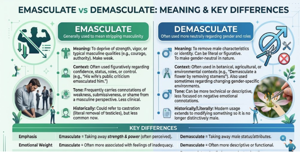 Emasculate vs Demasculate: Meaning & Key Differences