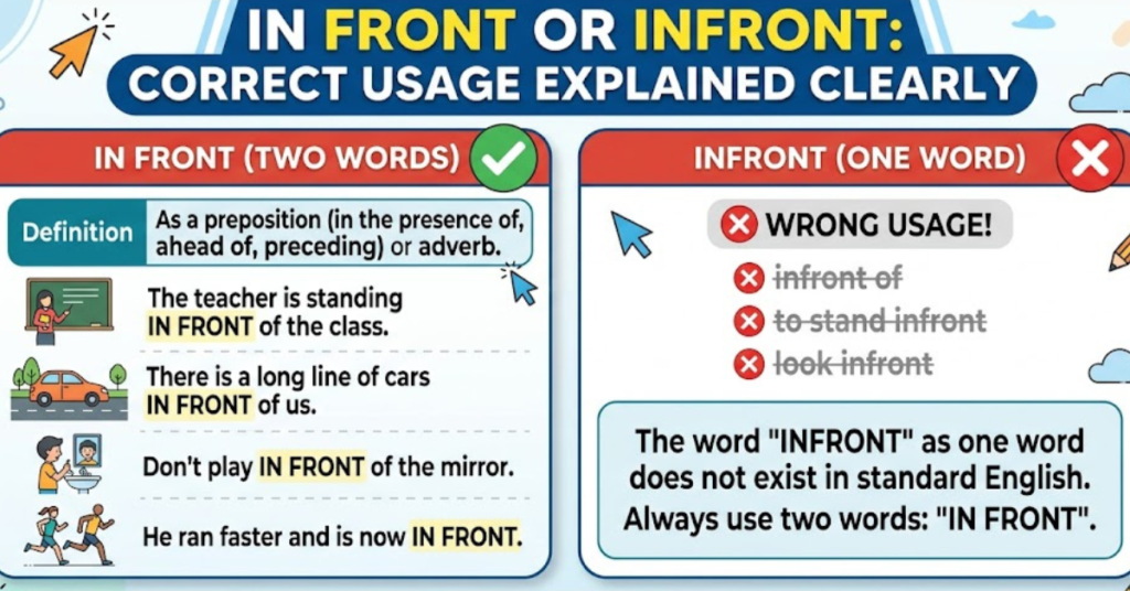 In Front or Infront: Correct Usage Explained Clearly