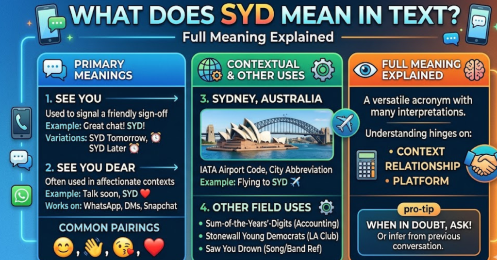 What Does SYD Mean in Text? Full Meaning Explained