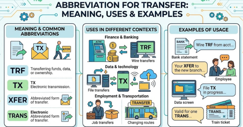 Abbreviation for Transfer: Meaning, Uses & Examples