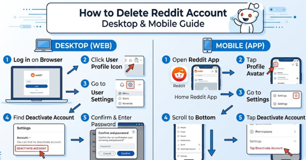 How to Delete Reddit Account Desktop & Mobile Guide