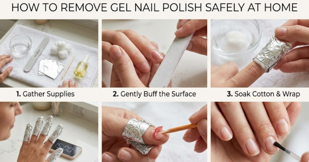 How to Remove Gel Nail Polish Safely at Home