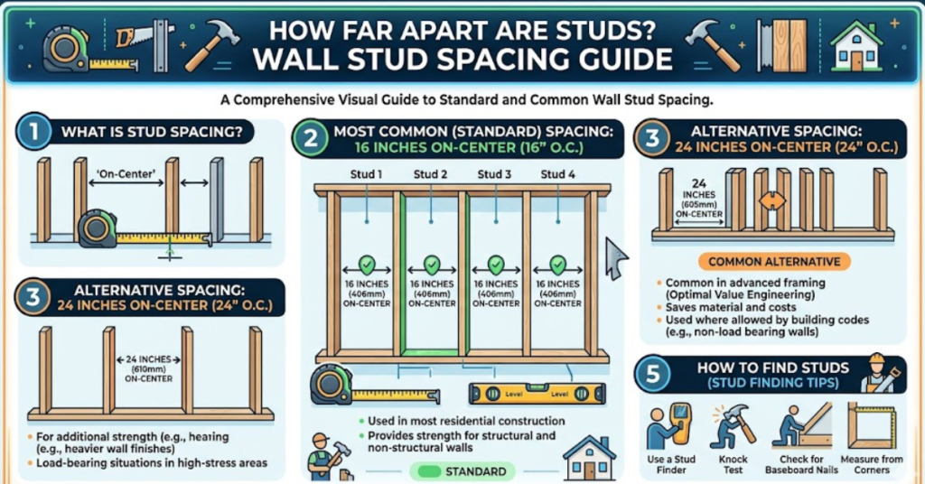 How Far Apart Are Studs? Wall Stud Spacing Guide