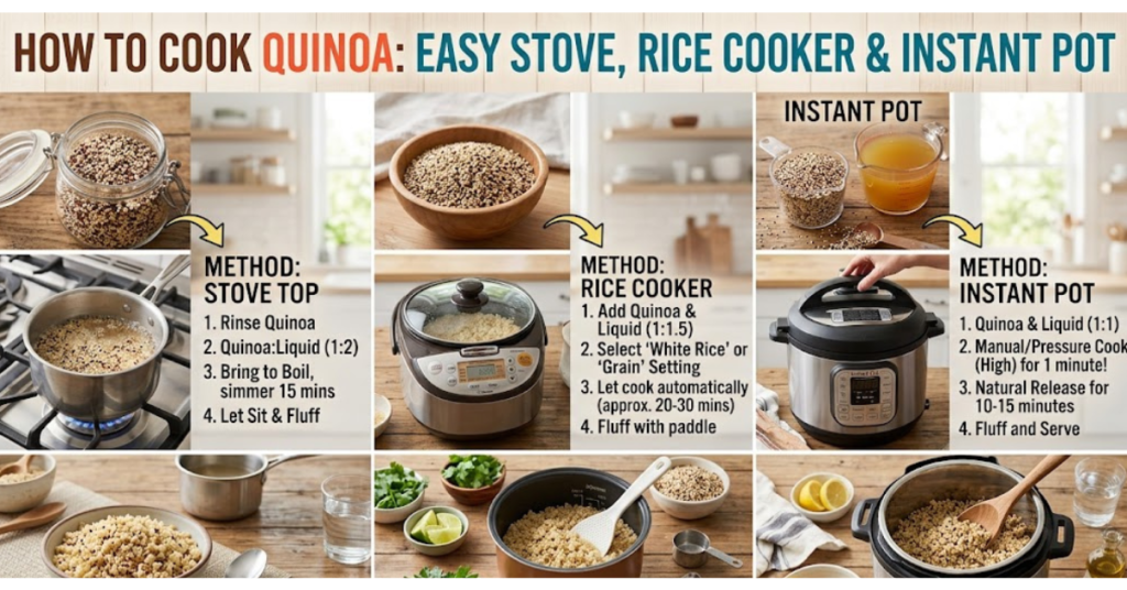 How to Cook Quinoa: Easy Stove, Rice Cooker & Instant Pot