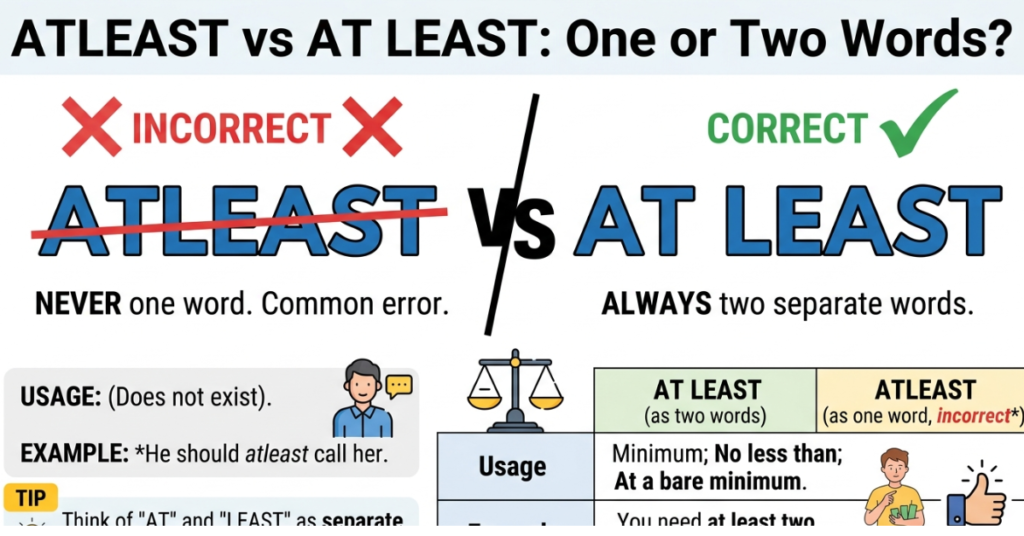 At Least or Atleast? Correct Usage Explained