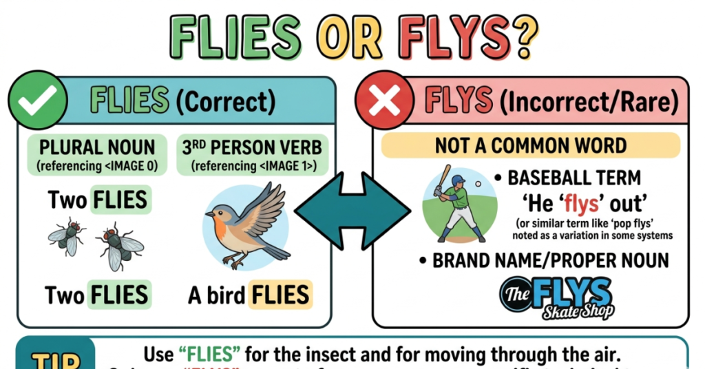 Flies or Flys? Correct Usage & Grammar Guide