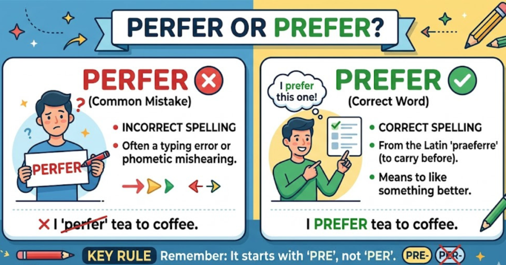 Perfer or Prefer: Correct Spelling Explained