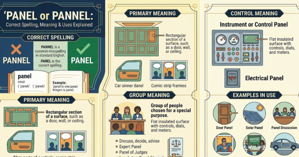Panel or Pannel: Correct Spelling, Meaning & Uses Explained