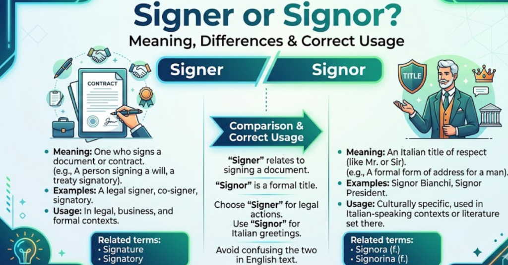 Signer or Signor? Meaning, Differences & Correct Usage
