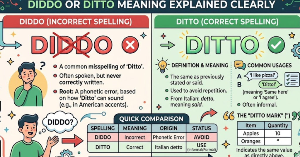 Diddo or Ditto Meaning Explained Clearly