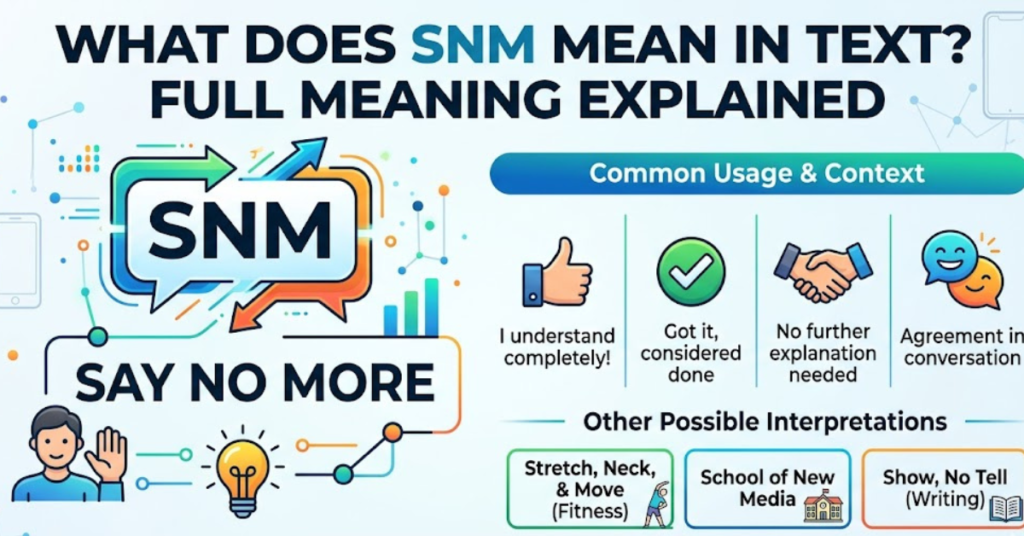 What Does SNM Mean in Text? Full Meaning Explained