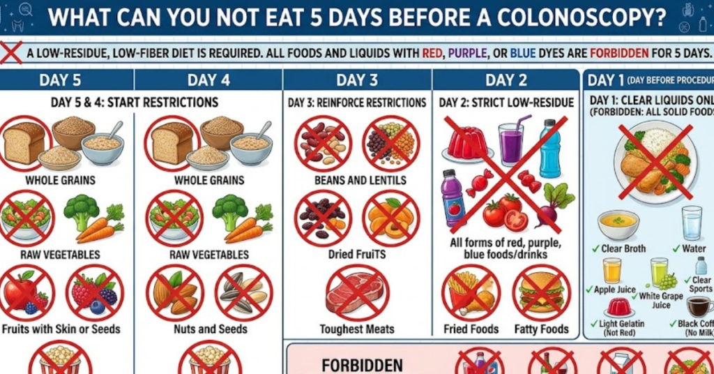 What Can You Not Eat 5 Days Before a Colonoscopy?
