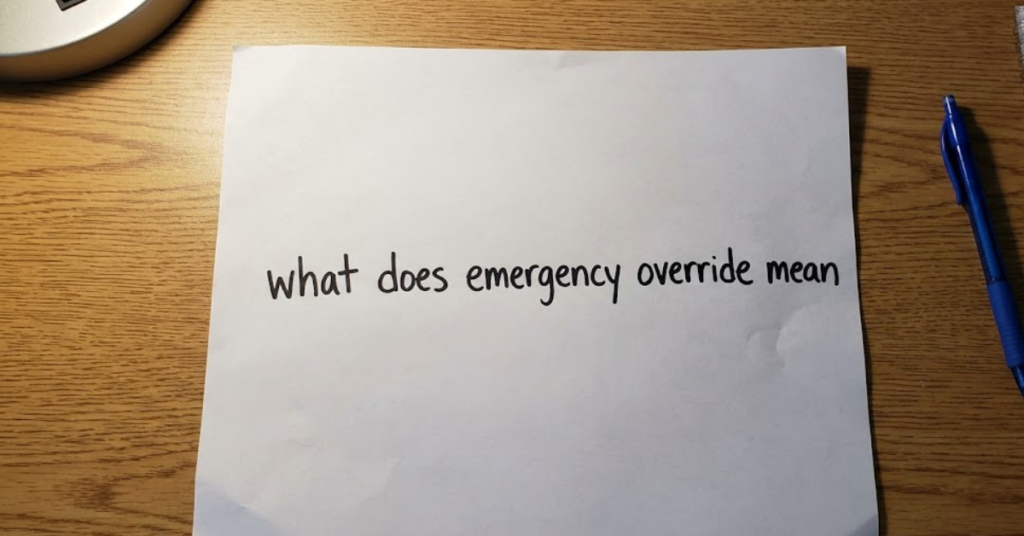 What Does Emergency Override Mean? Simple Explained Guide
